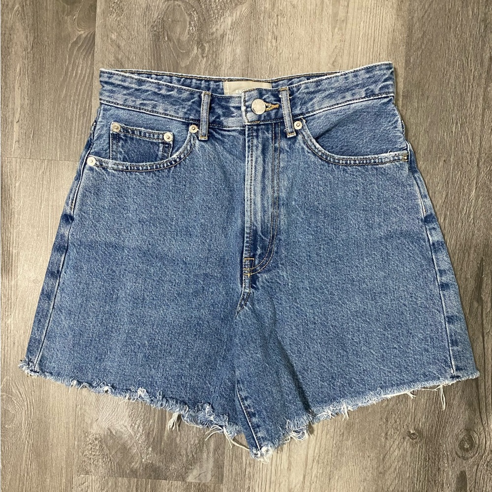 Everlane Blue High-Rise Denim Jean Shorts